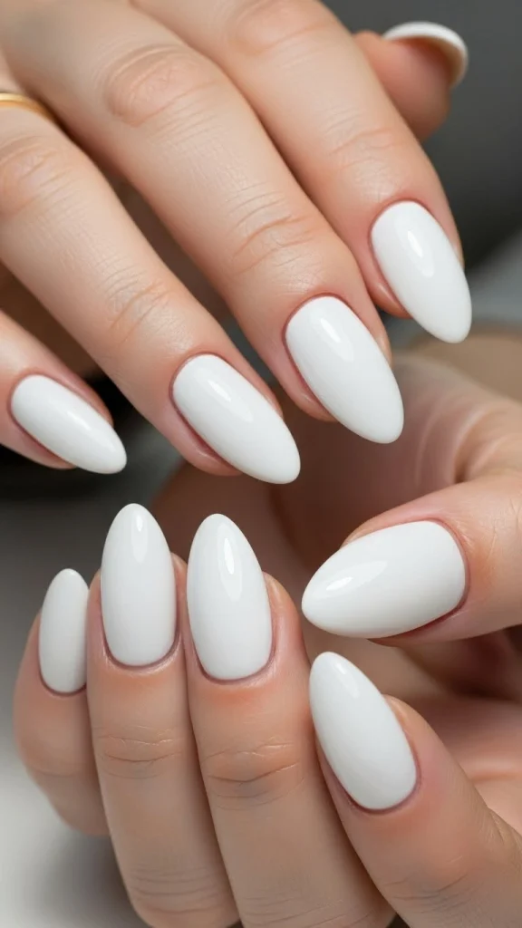 Minimal White Almond Nails for a Clean, Crisp Manicure