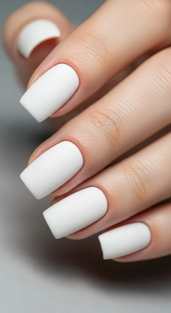 Minimalist White Matte Nails