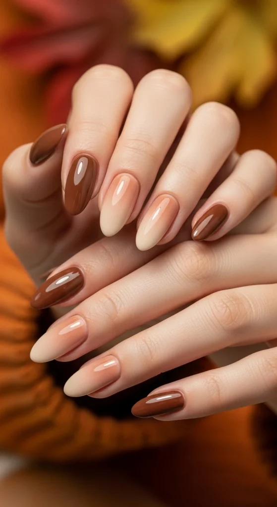 Mocha Fade Nails for a Warm, Seasonal Touch