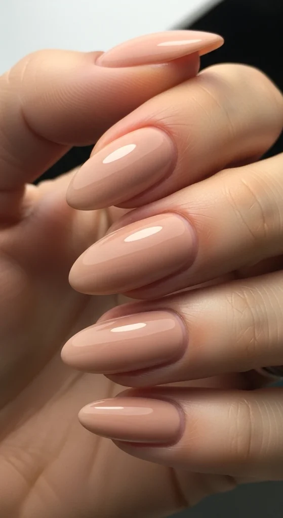 Nude Glossy Nails