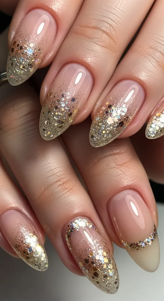 Nude with Glitter Accents