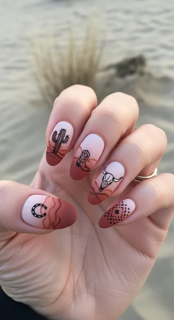 Ombre Desert Sand Nails