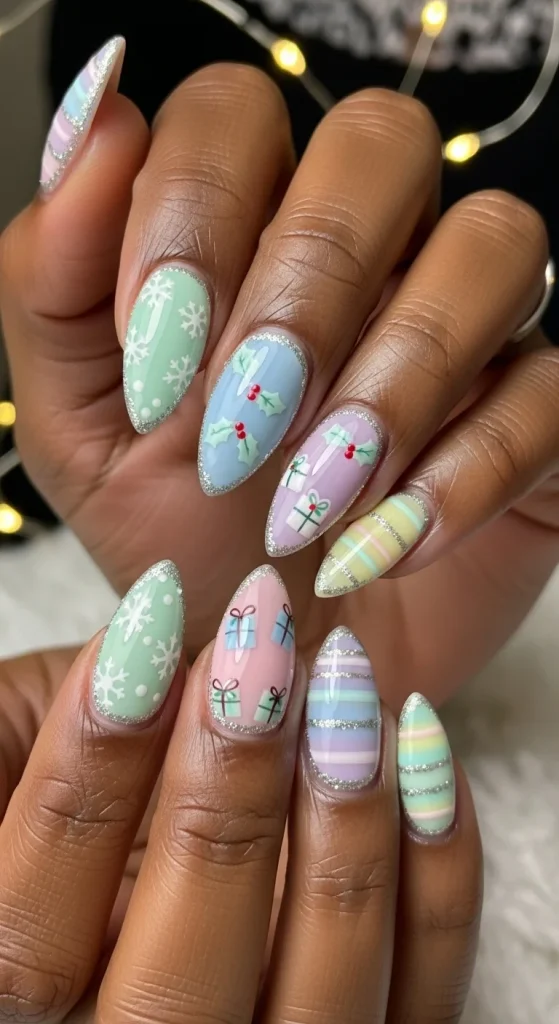 Pastel Holiday Nails