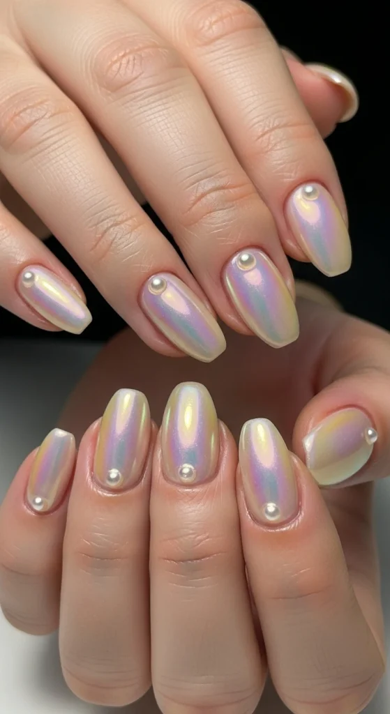 Pearl Glow Nails for Soft, Dreamy Winter Radiance