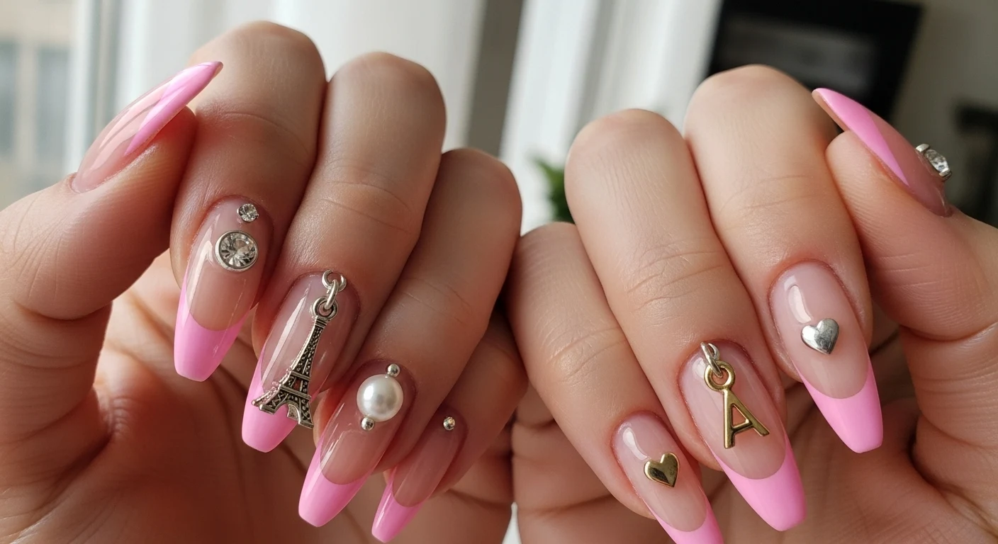Pink French Tip Nail Ideas