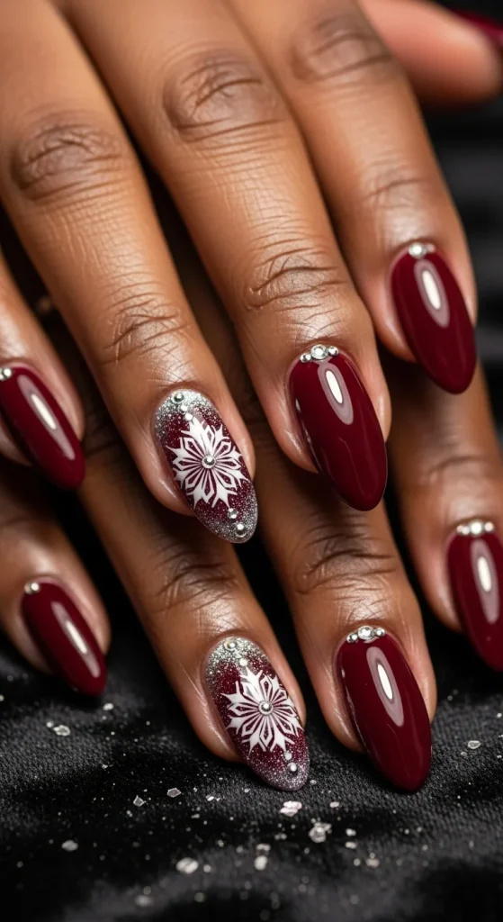Snowflake Accent Nails