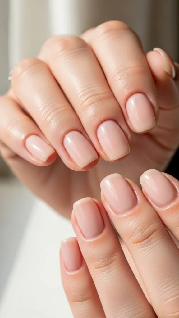 Soft Beige Blush Nails for a Natural Glow