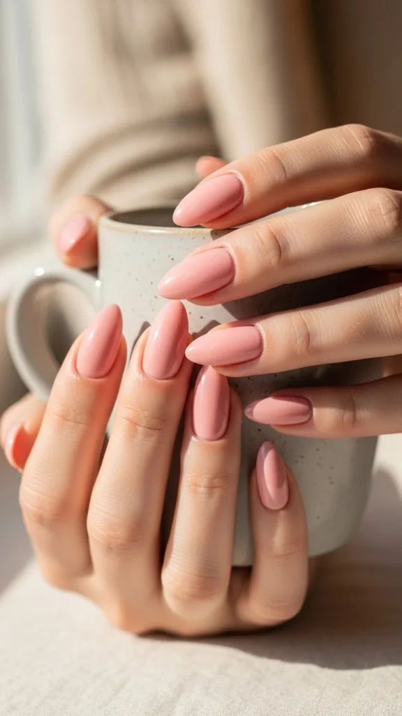Soft Blush Almond Nails for a Romantic Everyday Look