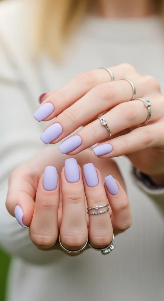 Soft Lavender Nails for a Calm Aura