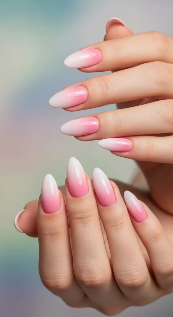 Soft Pink Ombre Nails