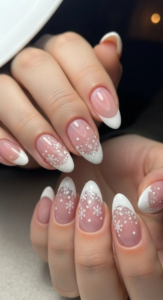 Soft Snowfall French Tips