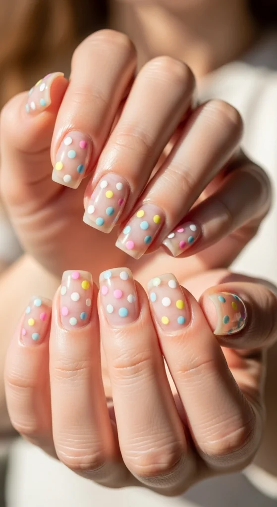 Transparent Base with Floating Dots