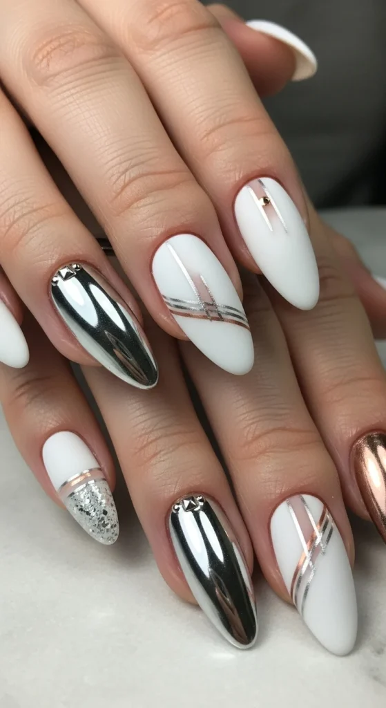 White and Metallic Combinations