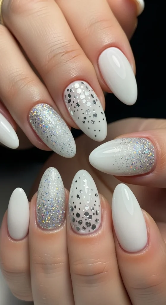 White with Glitter Accents