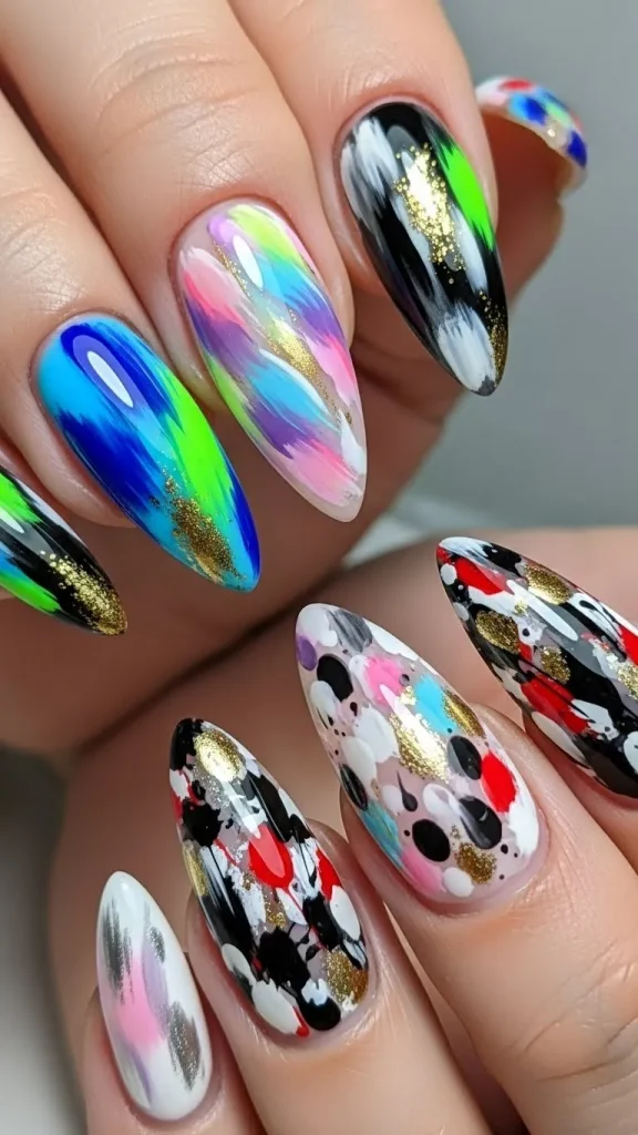 Artistic Brushstroke Nails for Creative Expression