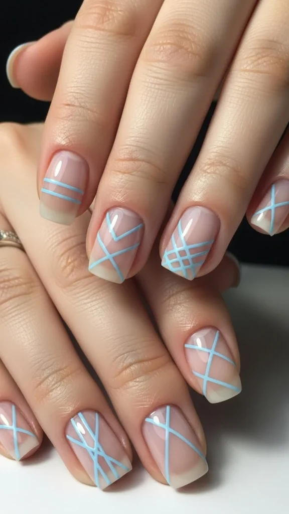 Baby Blue Minimalist Lines