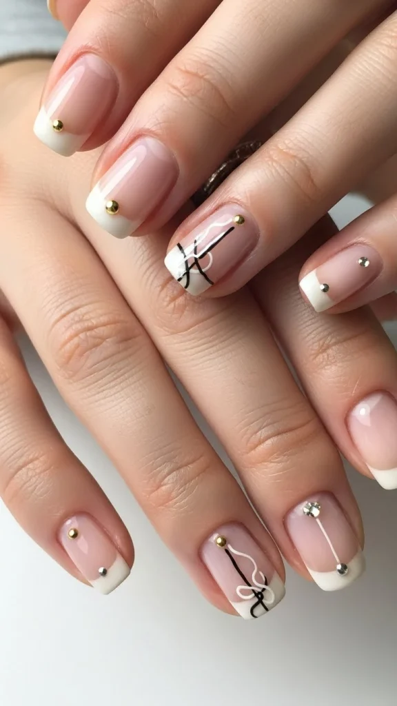 Bare Nails with Tiny Corner Details