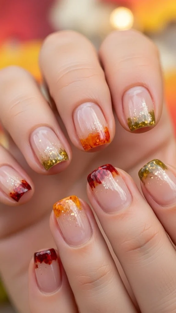 Bare Nails with a Glossy Autumn Finish