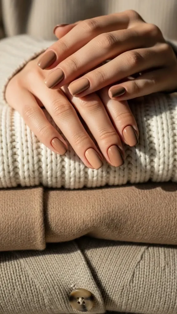 Beige Nail Tones That Match Cozy Outfits