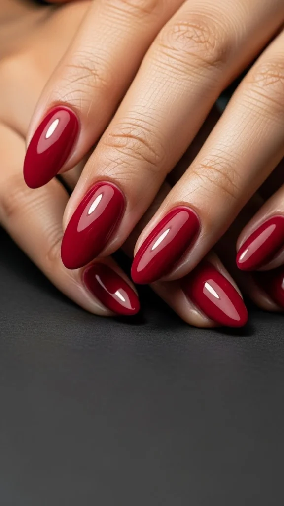 Bold Crimson Nails for a Confident Statement