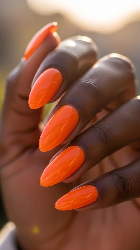 Bright Orange Nails for a Sunshine Pop