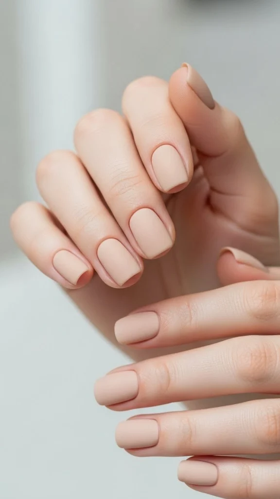 Cashmere Beige Minimal Nails