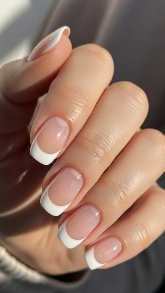 Classic French Tips with Soft Rounded Edges