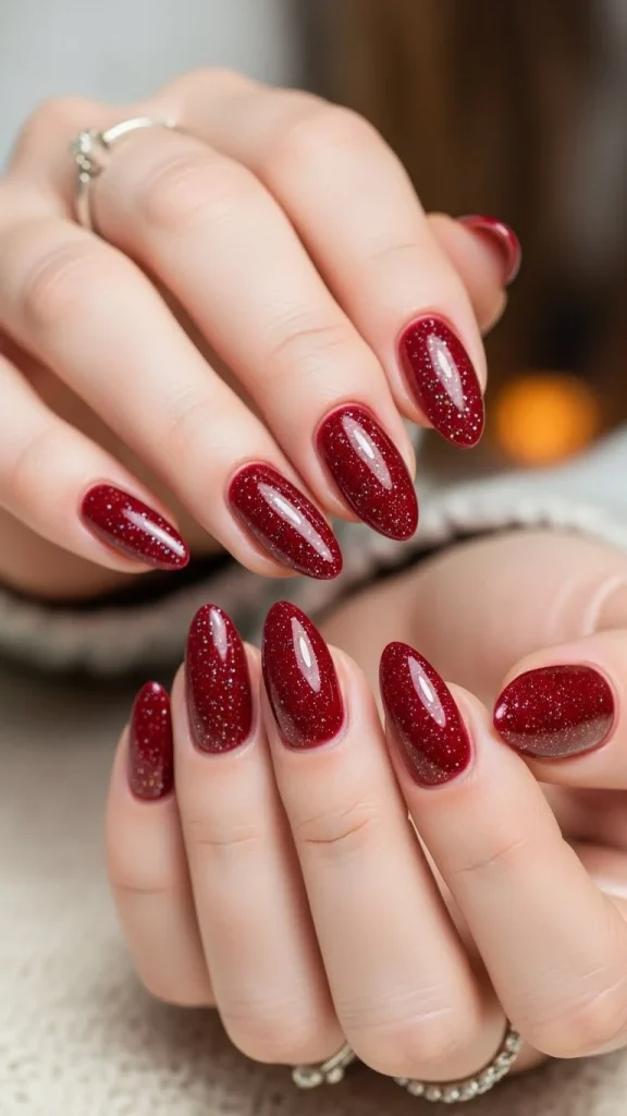 Classic Winter Red Gloss with Fine Sparkle