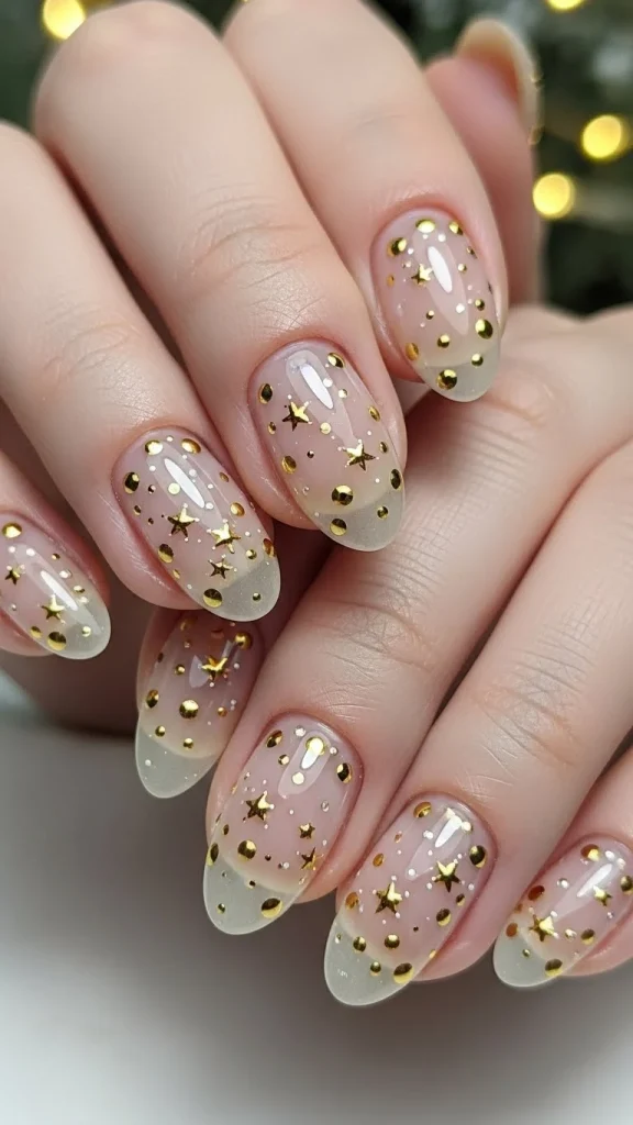 Clear Base with Gold Dot Accents