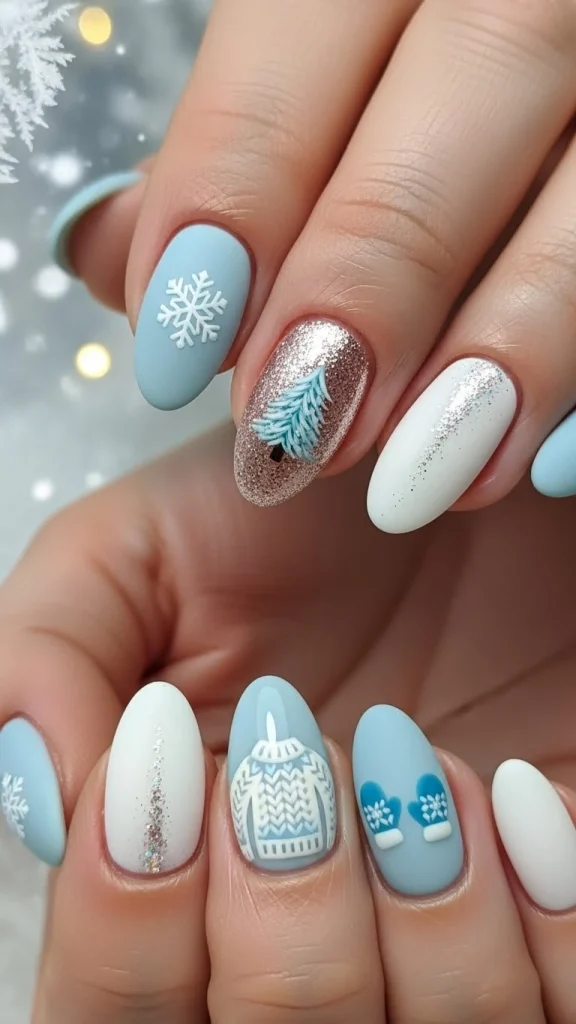 Cute Winter Nails Styled for Short Lengths