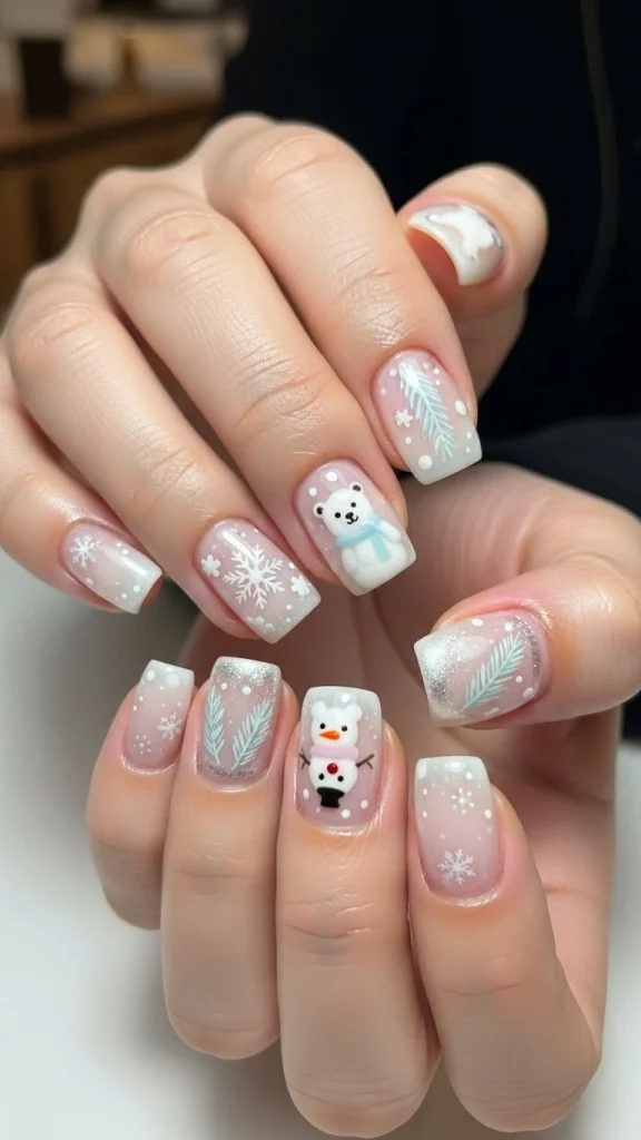 Cute Winter Nails with Milky Finishes