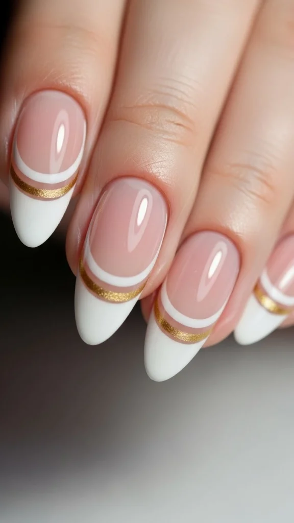 Double-French Lines with Thin Golden Stripes