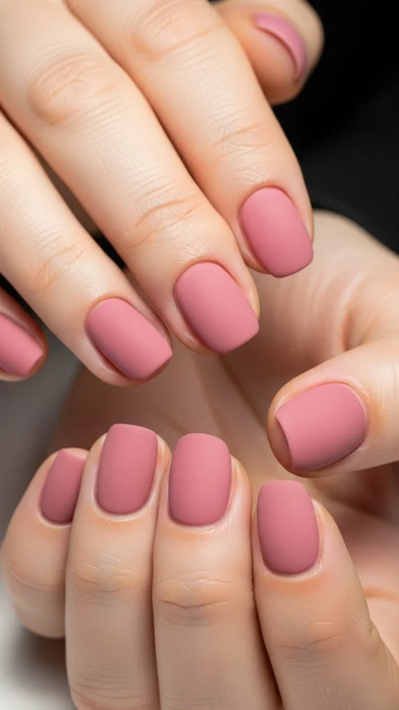 Dusty Pink Matte Nails