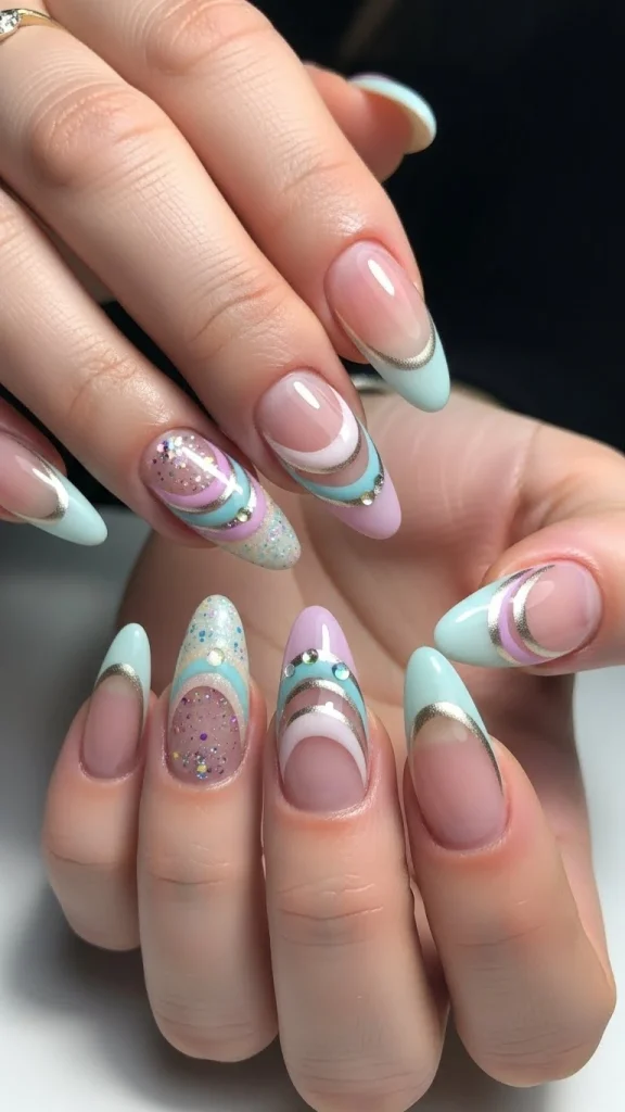 Layered French Tips with Raised Edges