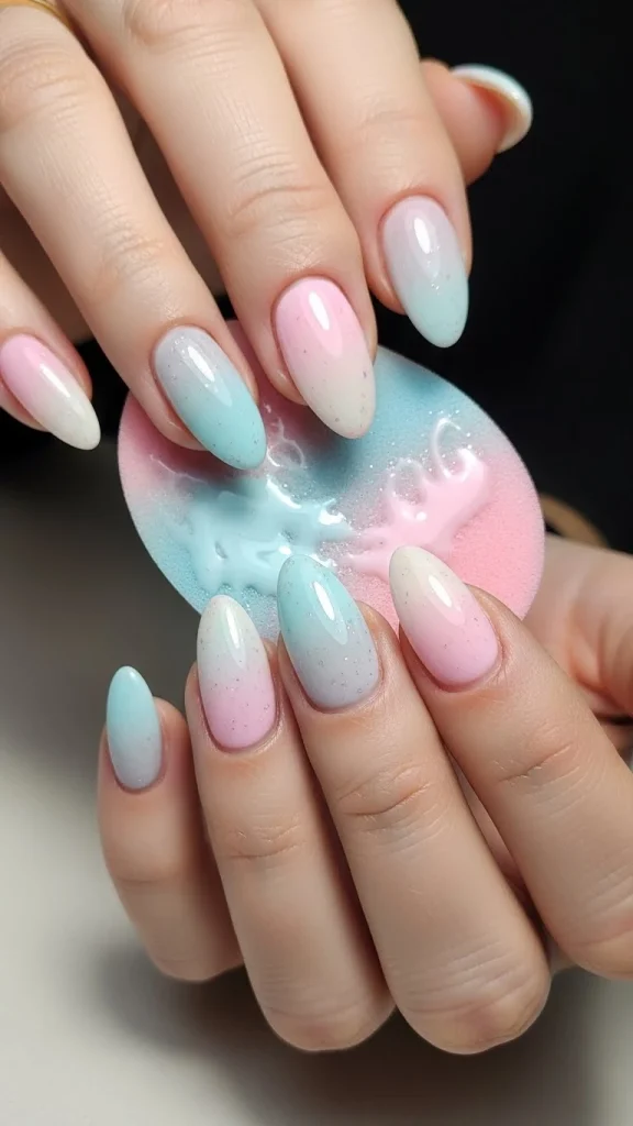 Light Gradient Nails Using a Sponge