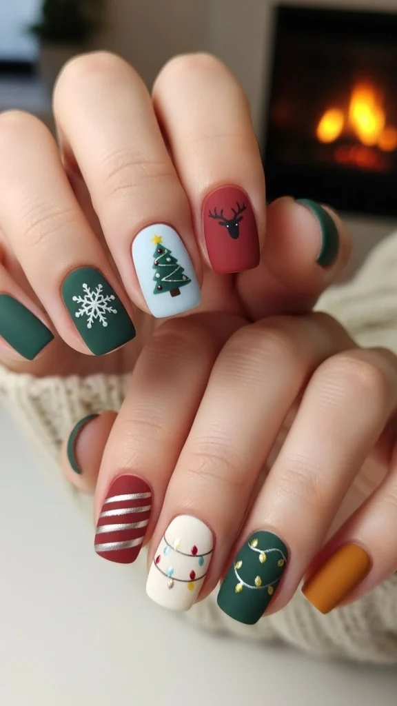 Matte Nails in Cozy Winter Shades