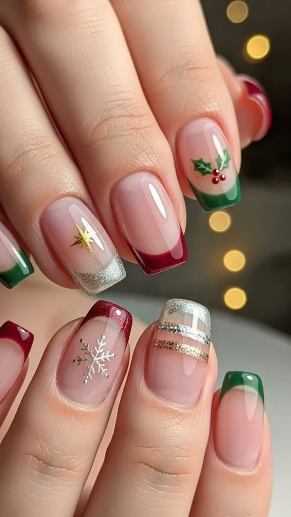Minimal French Tips with Seasonal Tones