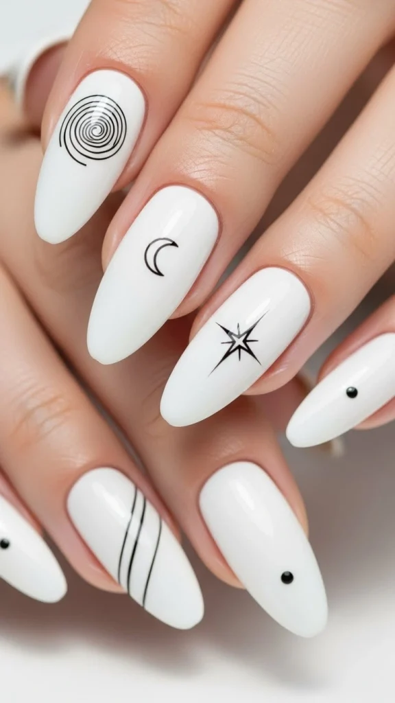 . Minimal White Line Art for a Creative Accent