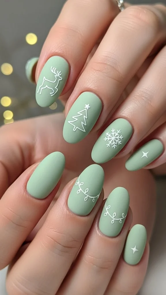 Pale Green with Minimal Line Art