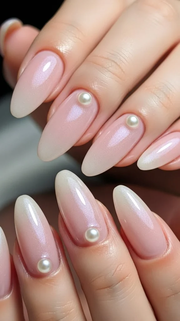 Pale Pink with Pearl Accent