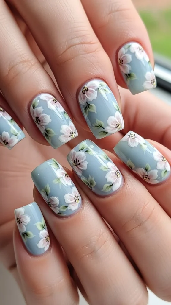 Pastel Blue Florals