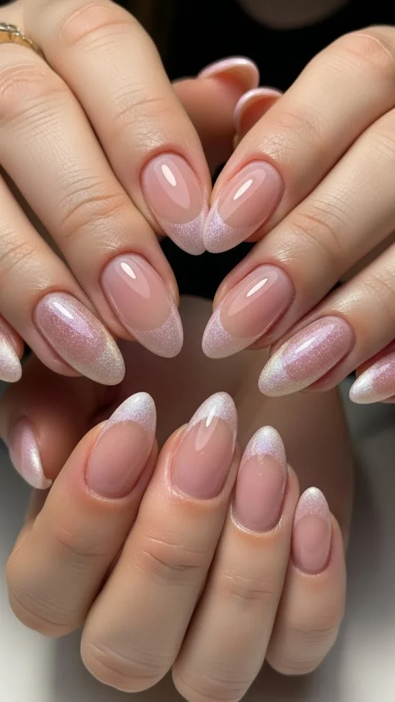 Pearl Pink French with Shimmery Edges