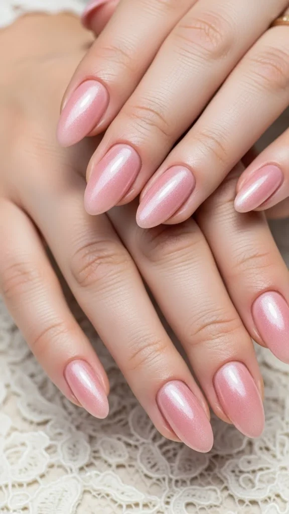 Rose-Blush Nails With a Gentle Bridal Hue