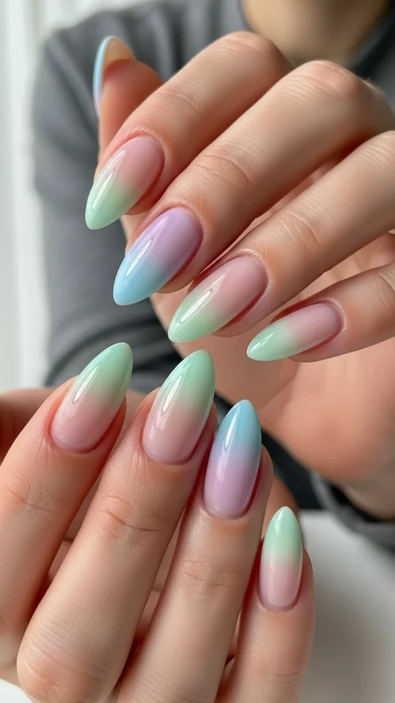 Sheer Pastels with a Clean Gloss