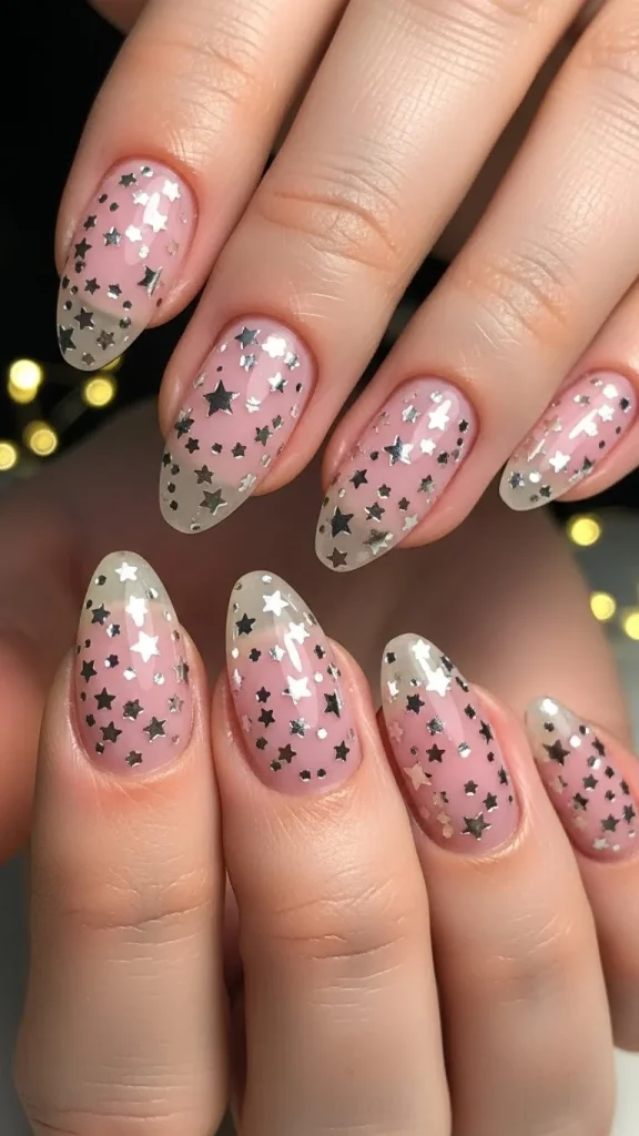 Sheer Pink with Tiny Star Accents