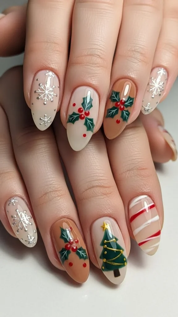 Short Nails in Creamy Almond Tones