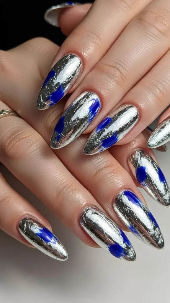 Silver Foil Blue Touches