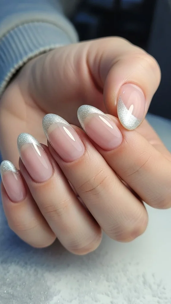 Silver-Tipped Soft French for a Frosty Edge
