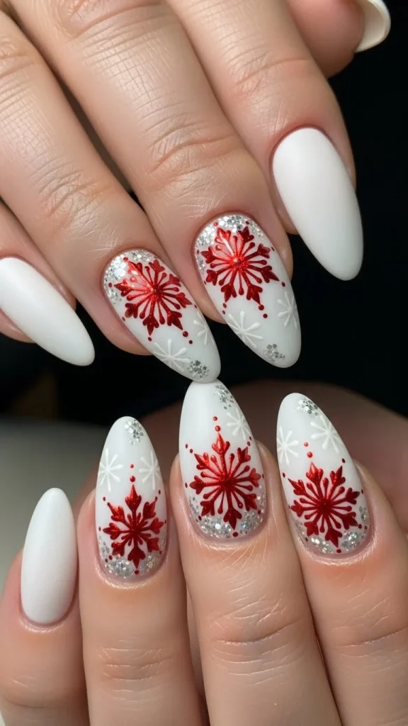 Snowflake Red Accent Art