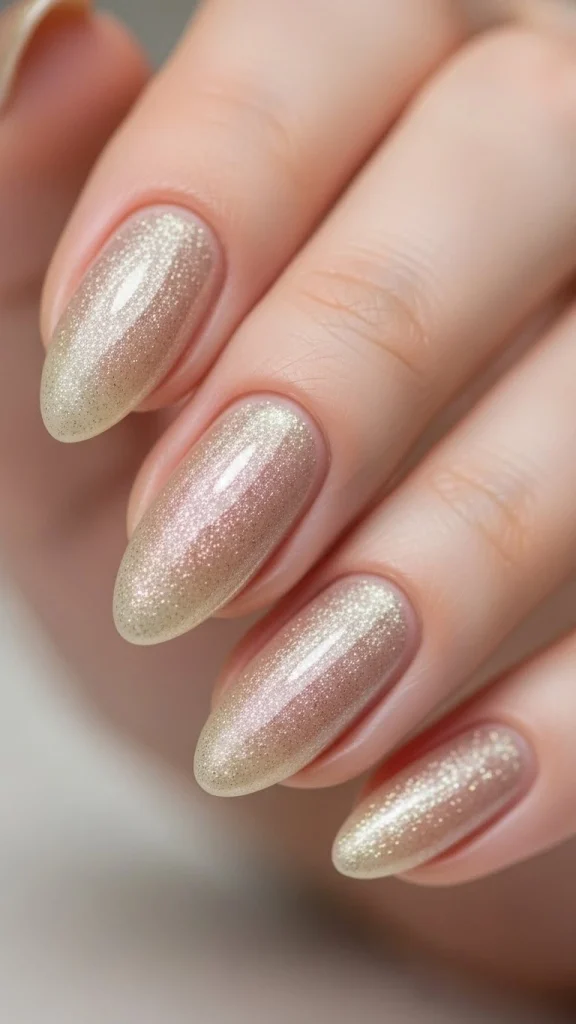Soft Champagne Gold Nails for Subtle Glow